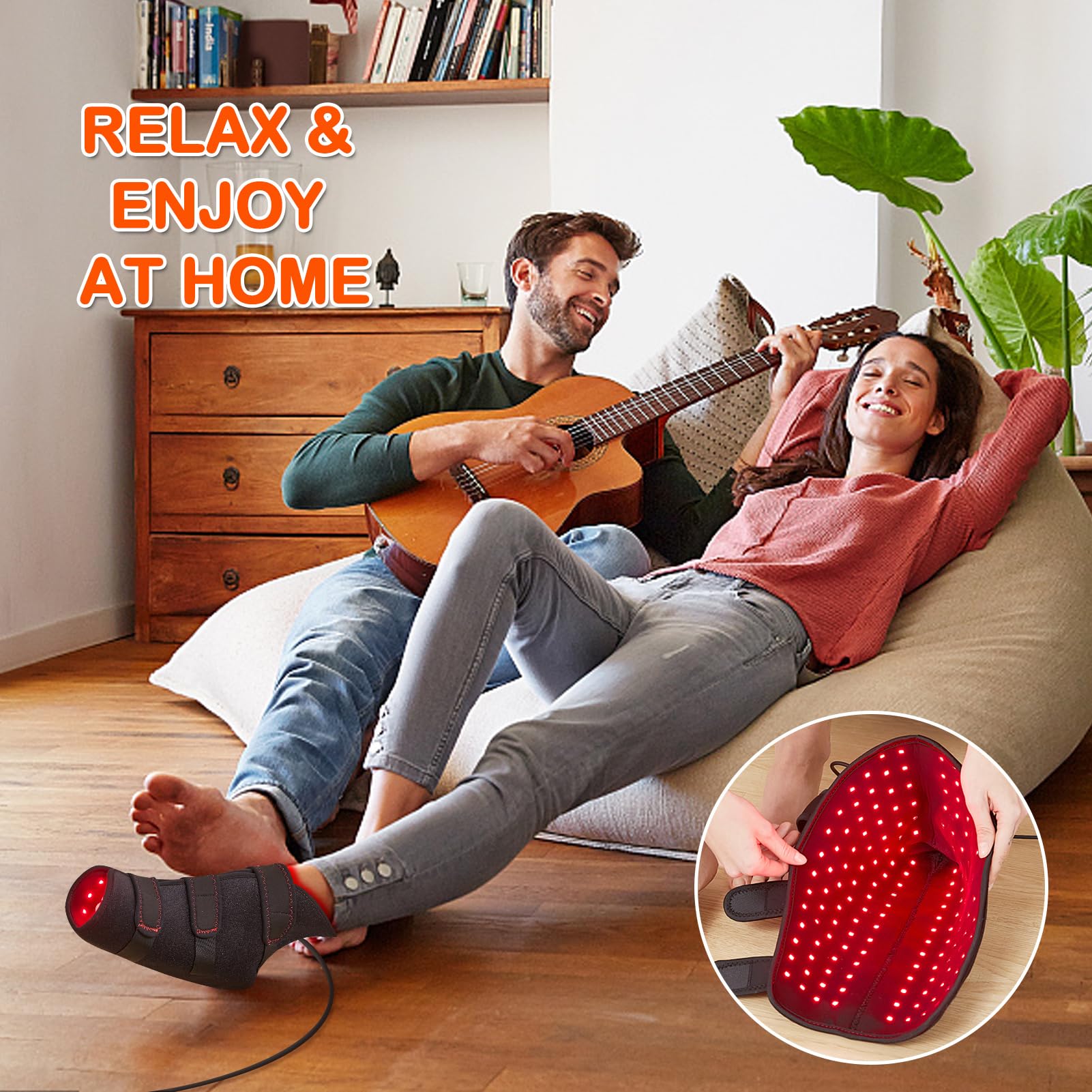 JOBYNA therapy set in-use image illustrating warm, soothing foot relief possibilities
