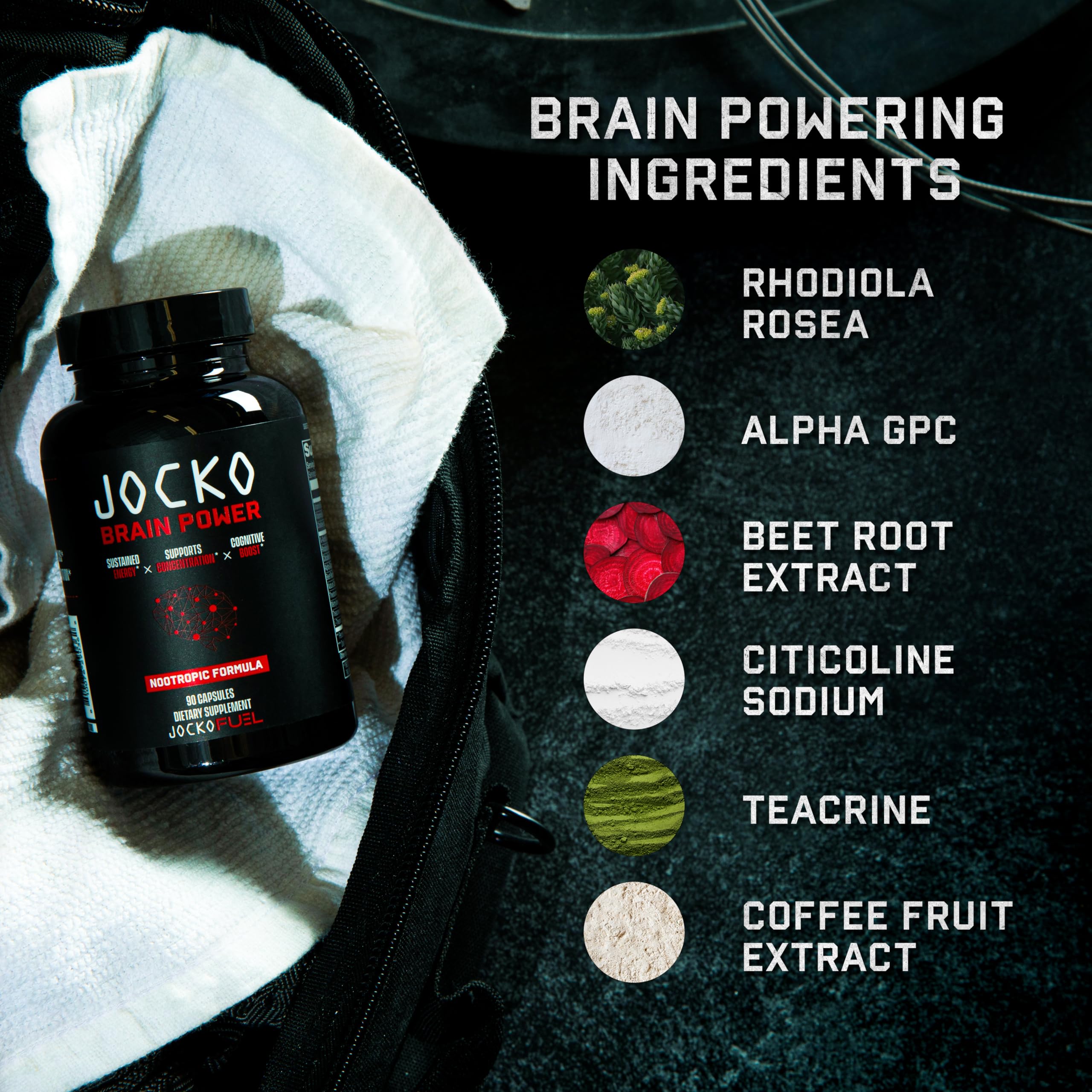 Jocko Fuel Brain Power L-theanine closeup for balanced focus