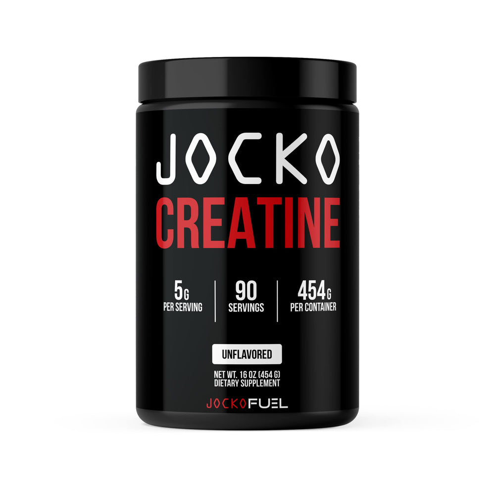 Jocko Fuel Creatine Monohydrate bottle displayed for daily workouts.