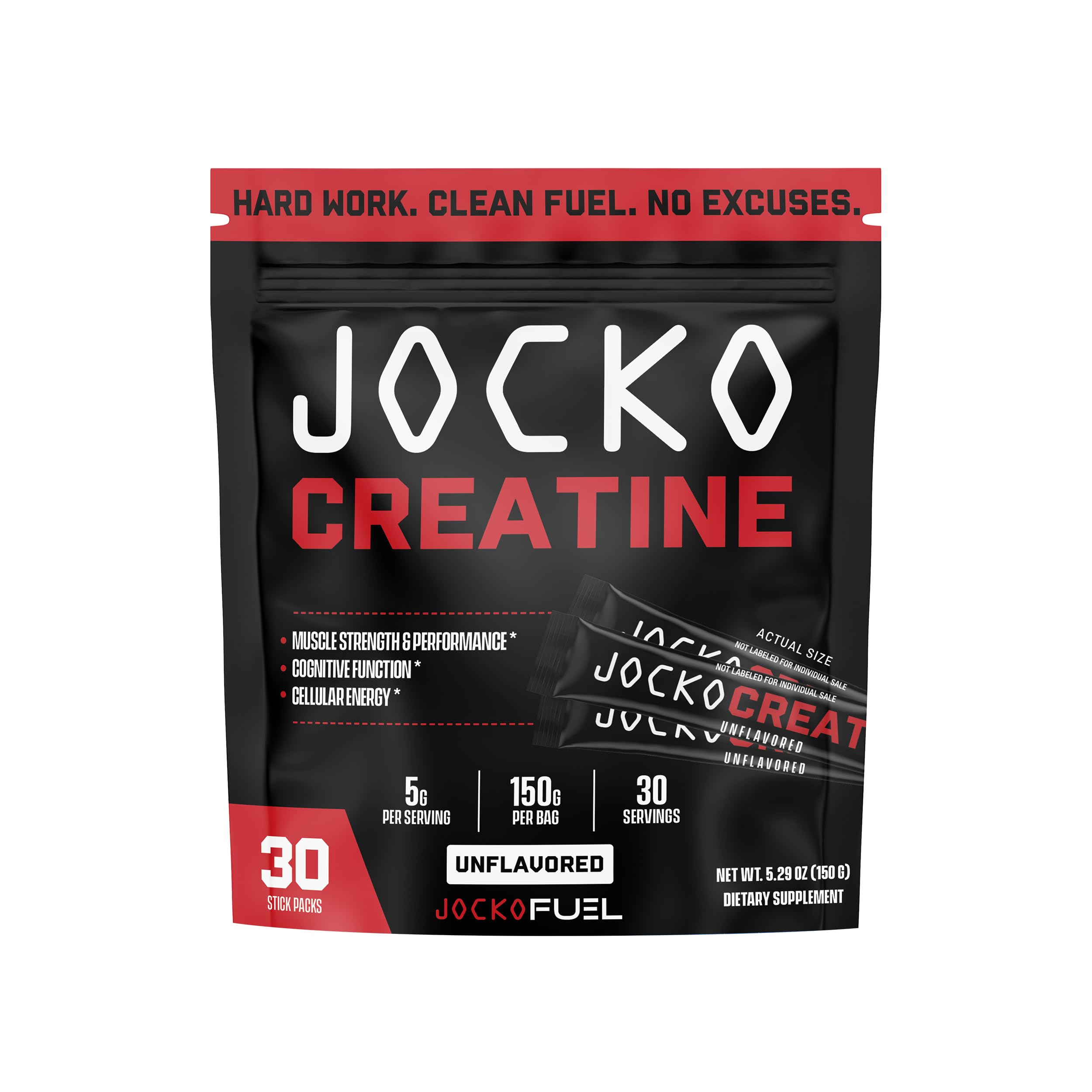 Jocko Fuel Creatine Stick Packs bottle pour for easy post-workout mixing