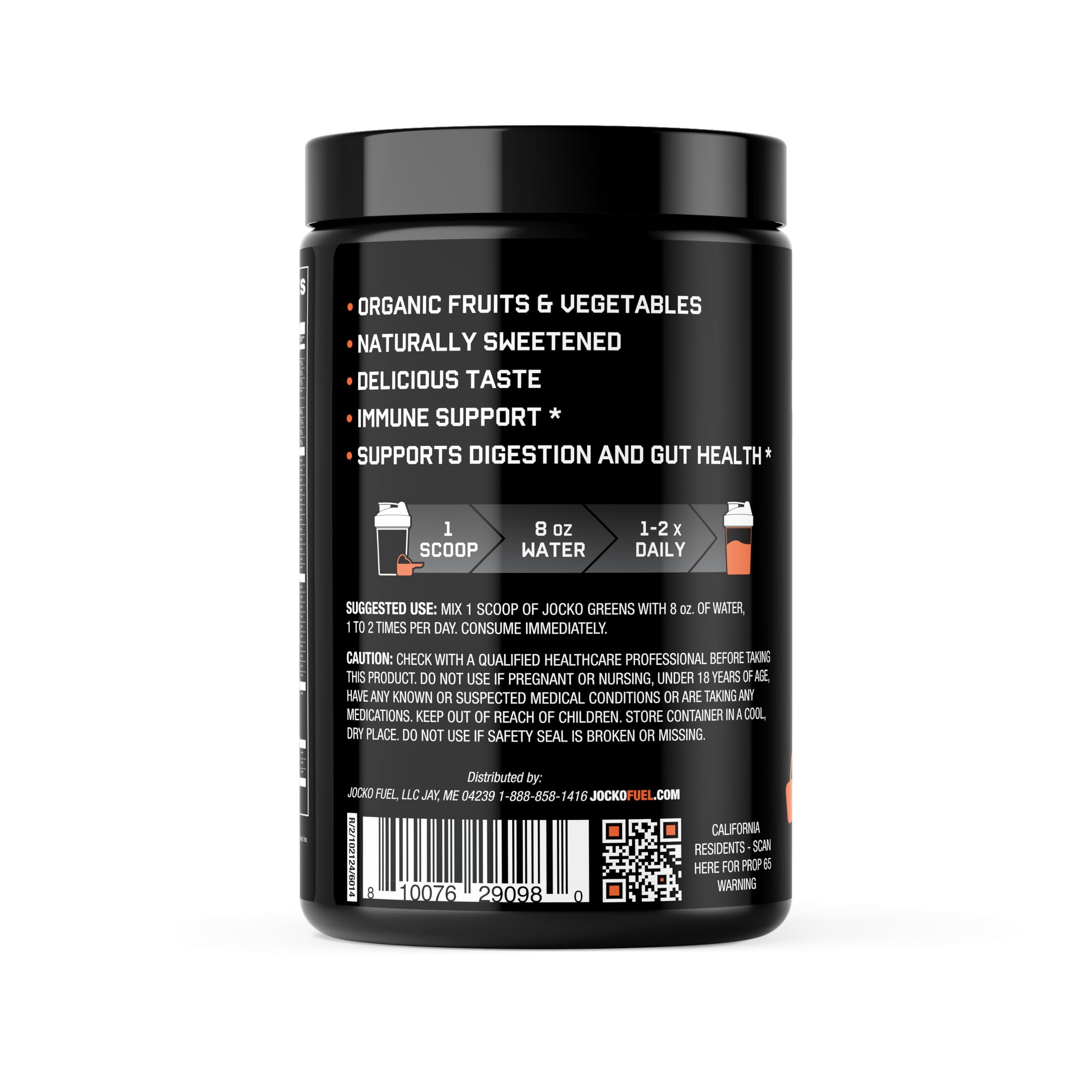 Scoop of Jocko Fuel Daily Greens being dispensed for convenient serving