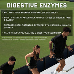Jocko Fuel Digestive Enzymes packaging box front emphasizes protein-heavy diet support.