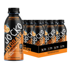 Jocko Fuel Hydrate bottle Island Orange front view for quick hydration during workouts