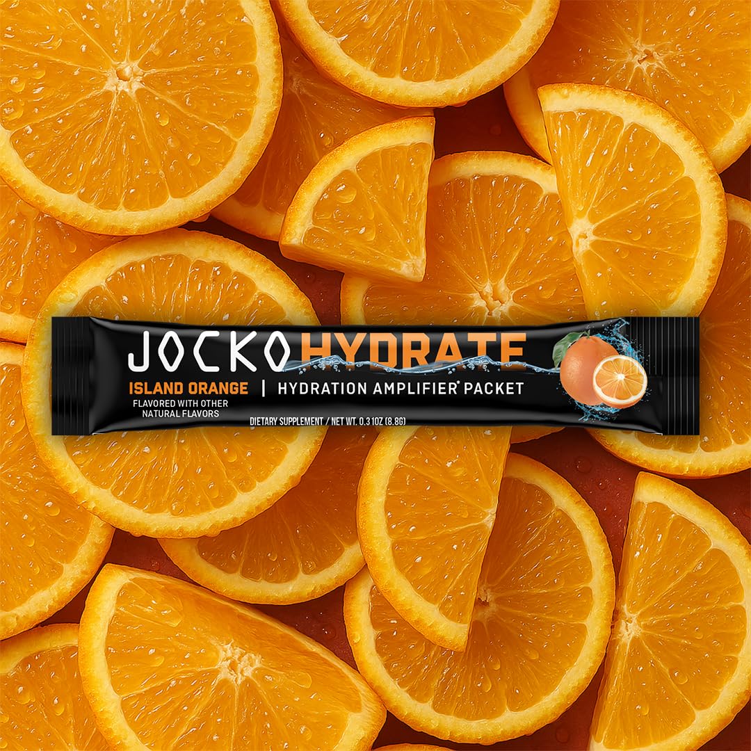 Jocko Fuel Hydrate Island Orange label close-up with electrolyte details