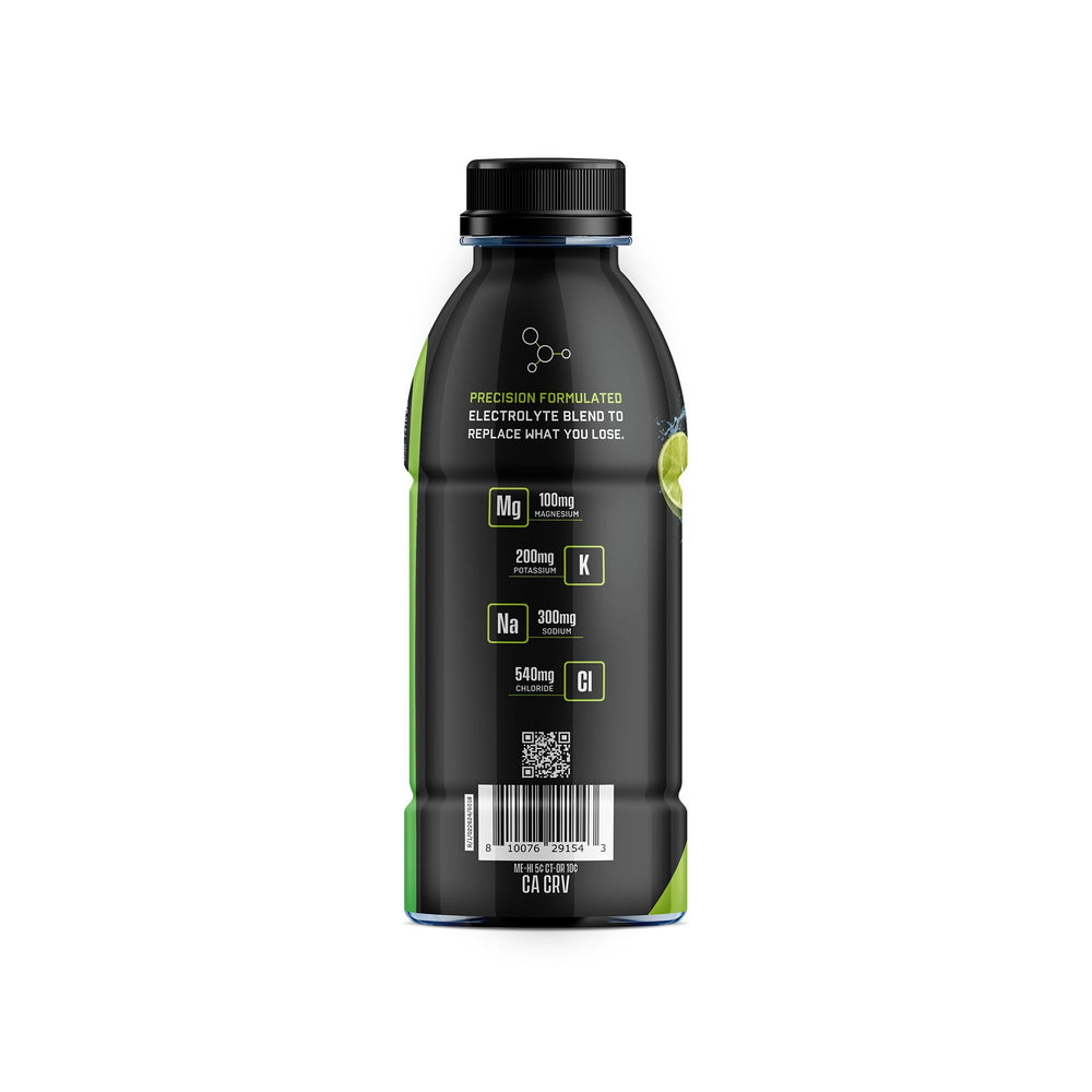 Glass with ice and Jocko Hydrate after a run for post-exercise refreshment.