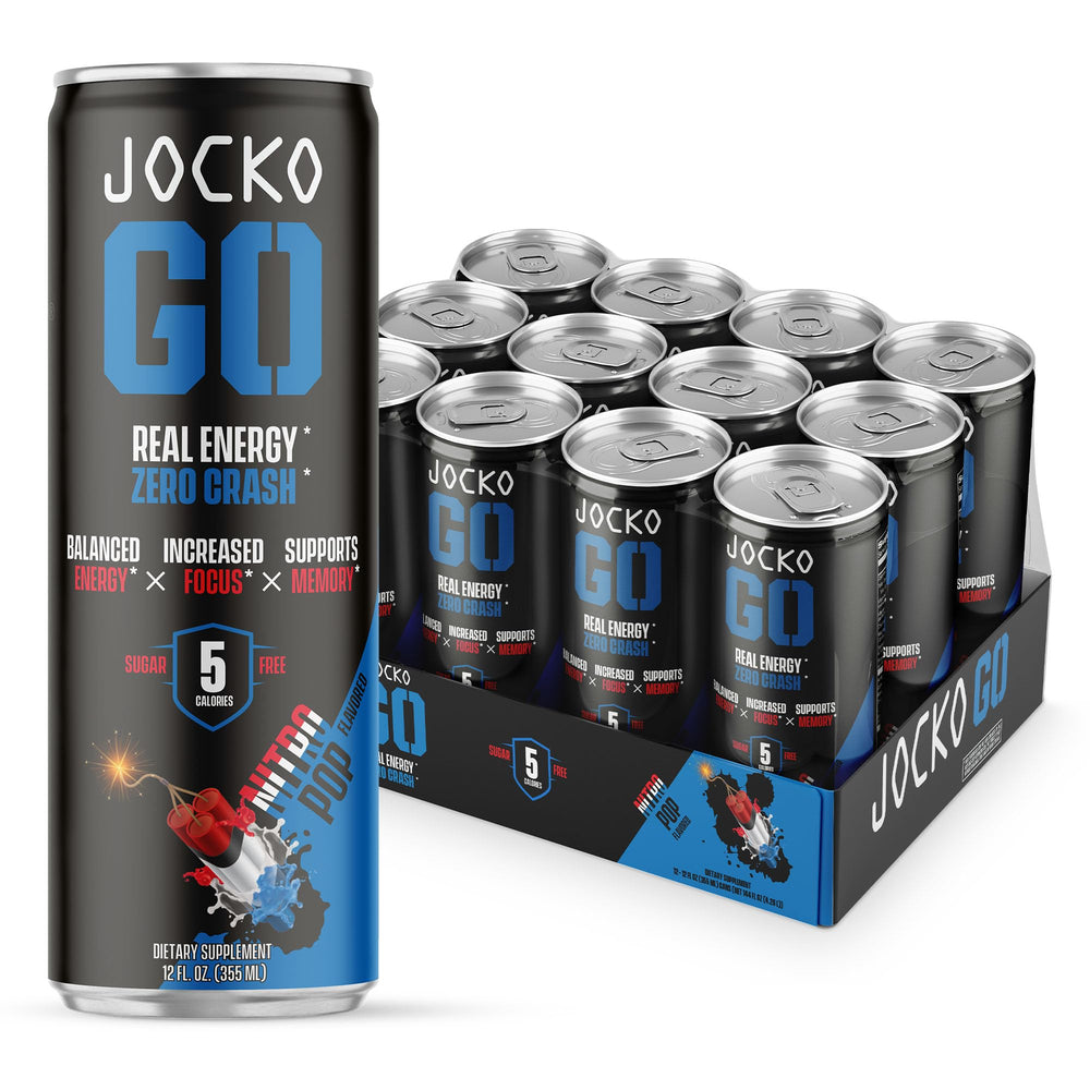 Jocko GO Nitro Pop can front highlights energy for focus.