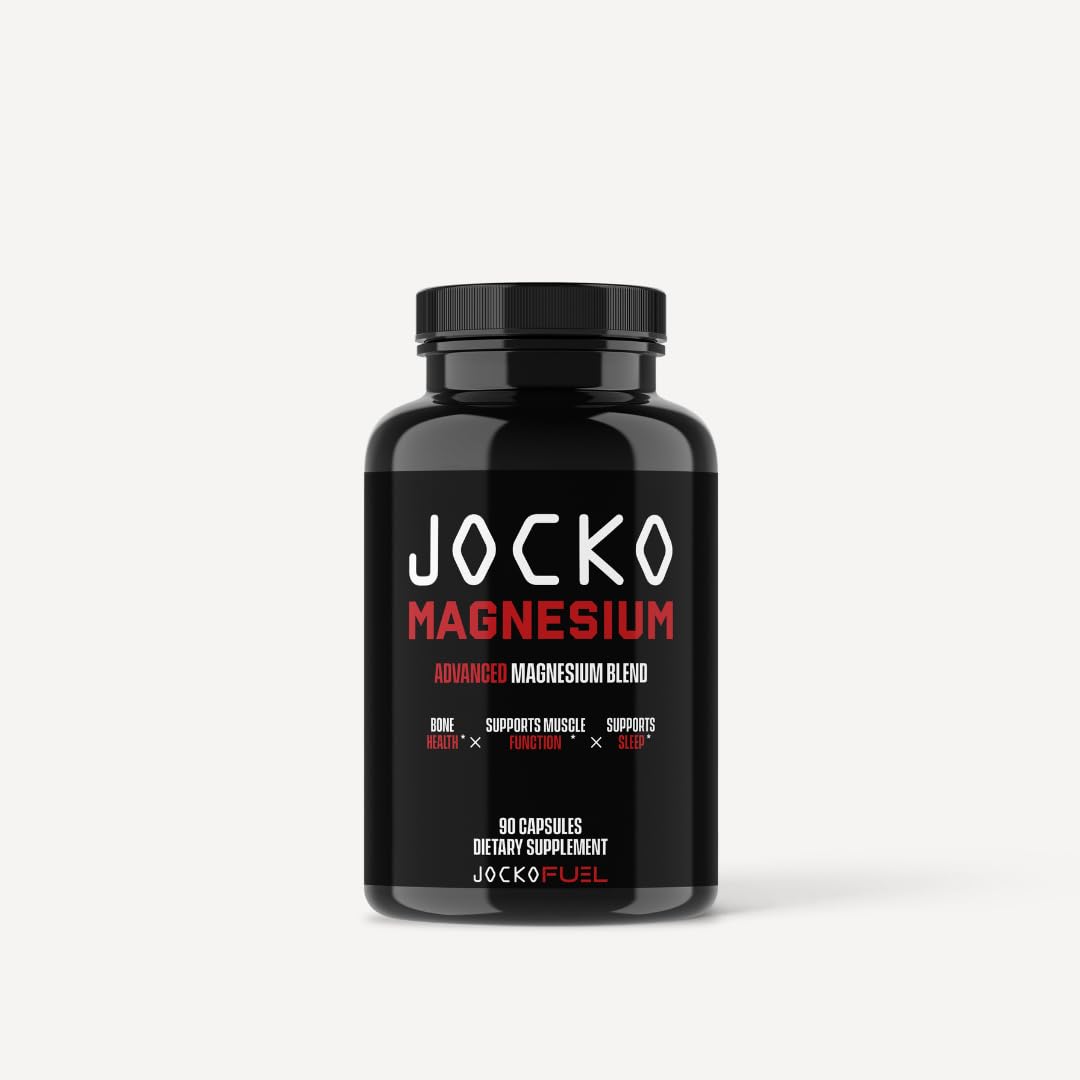 Jocko Fuel Magnesium Complex bottle label highlights ingredients for easy daily use and recovery support.