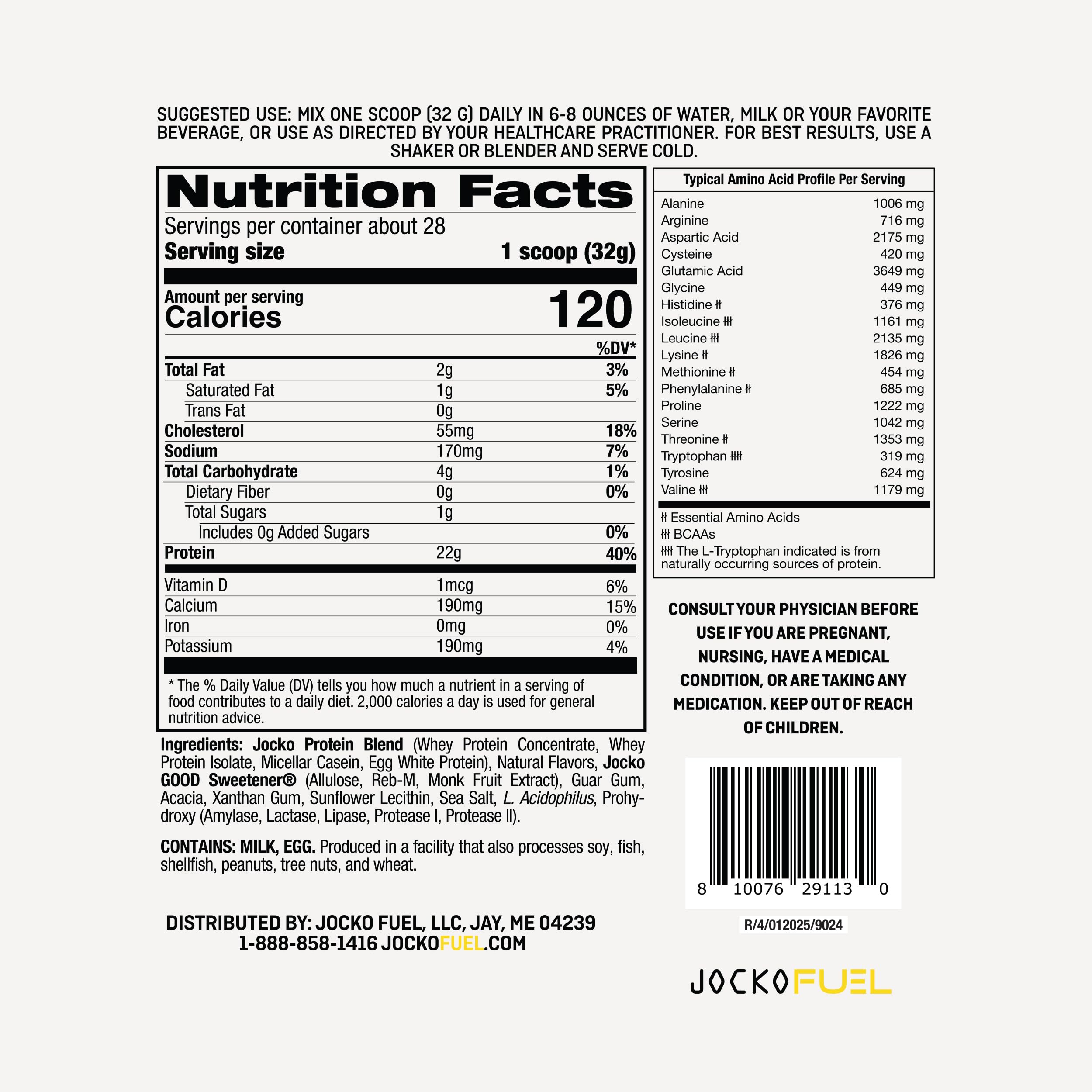 Jocko Fuel Mölk label closeup reveals nutrition details and clean ingredient list.