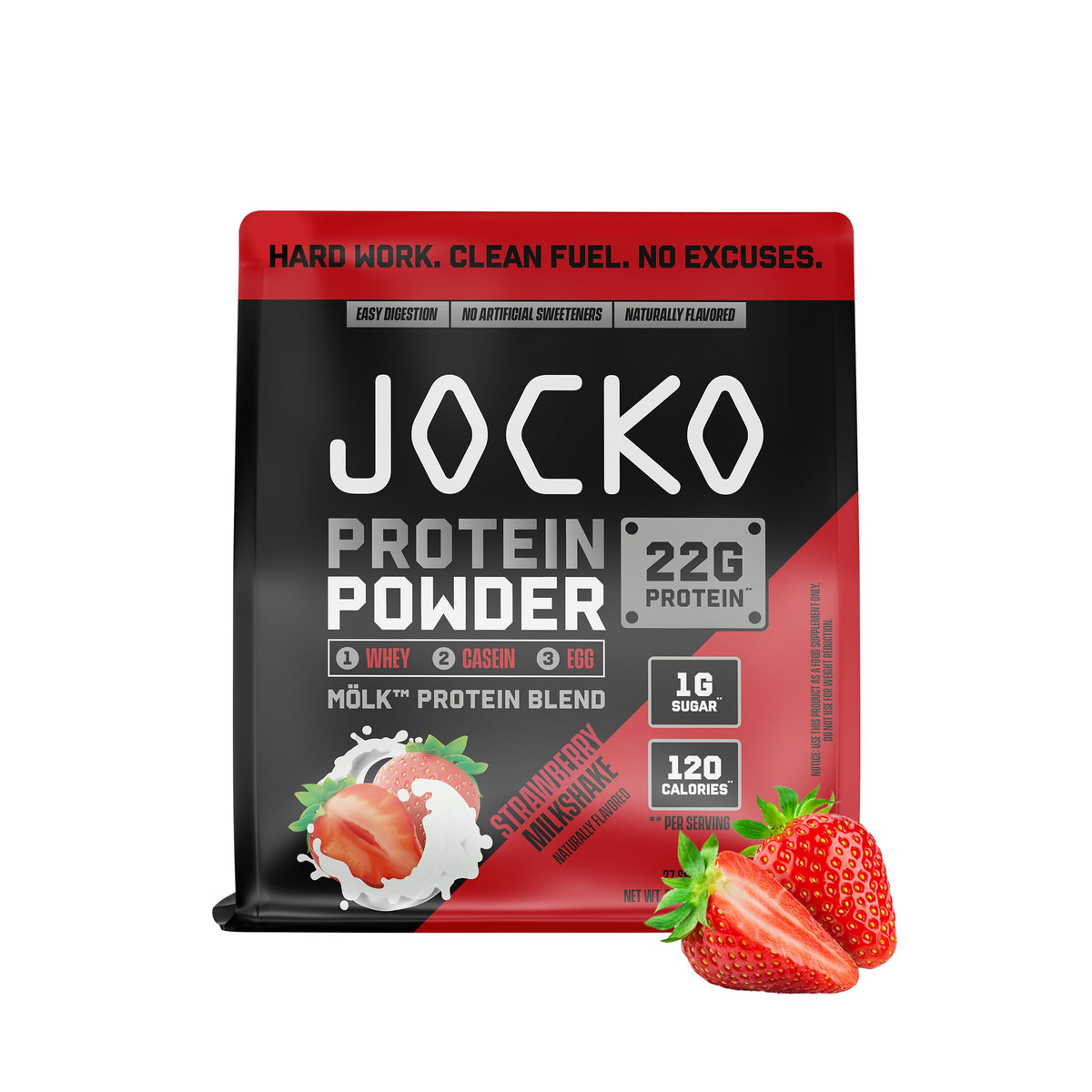Jocko Fuel Mölk whey powder bottle promotes steady protein delivery for recovery