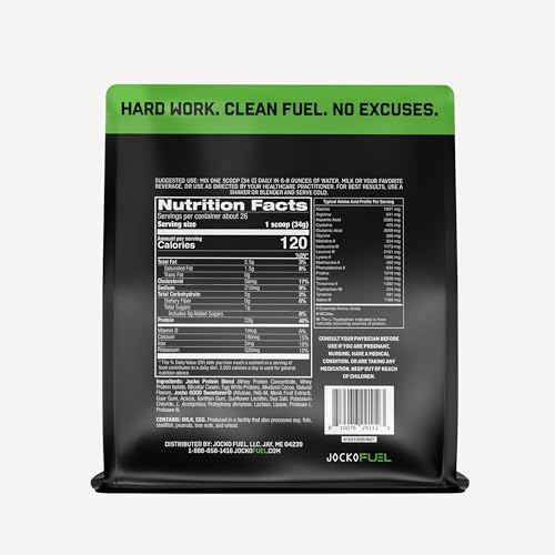 Jocko Fuel Mölk whey powder scoop showing serving size for post-workout fueling