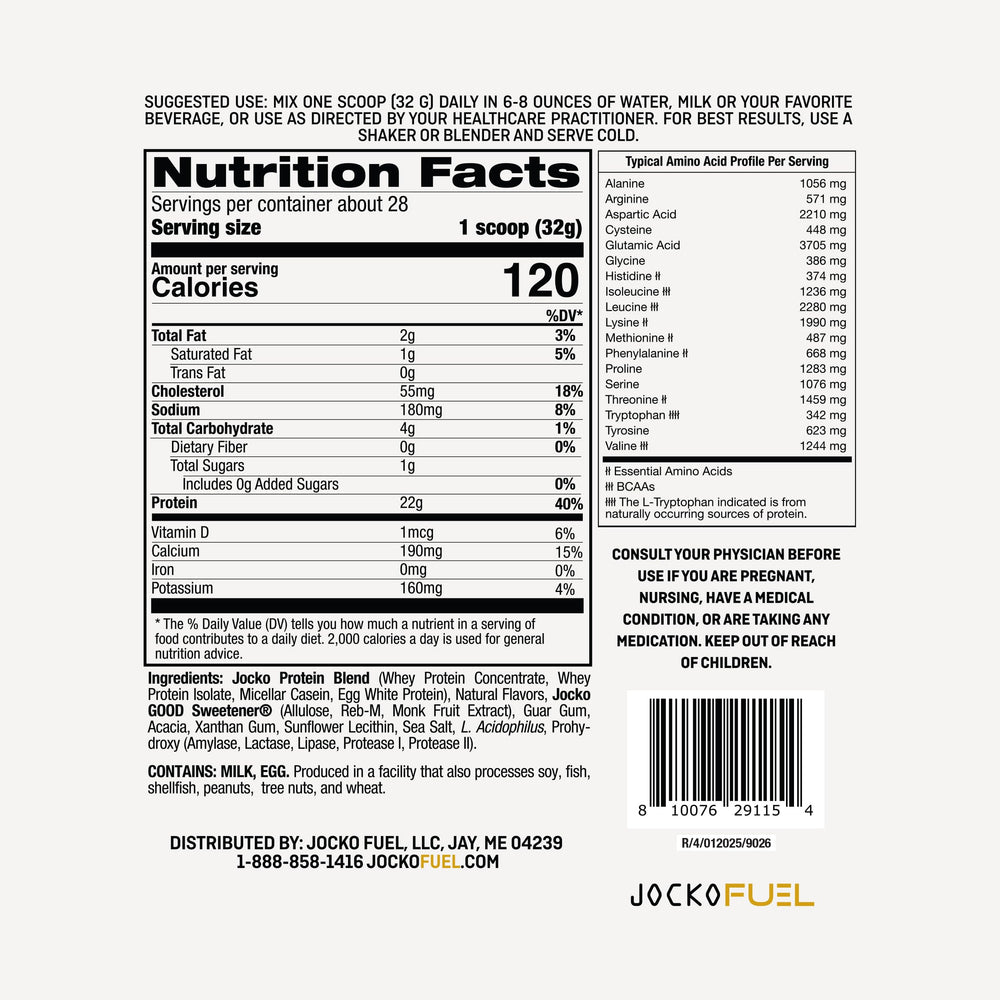 Jocko Fuel Molk time-release blend diagram shows steady amino delivery.