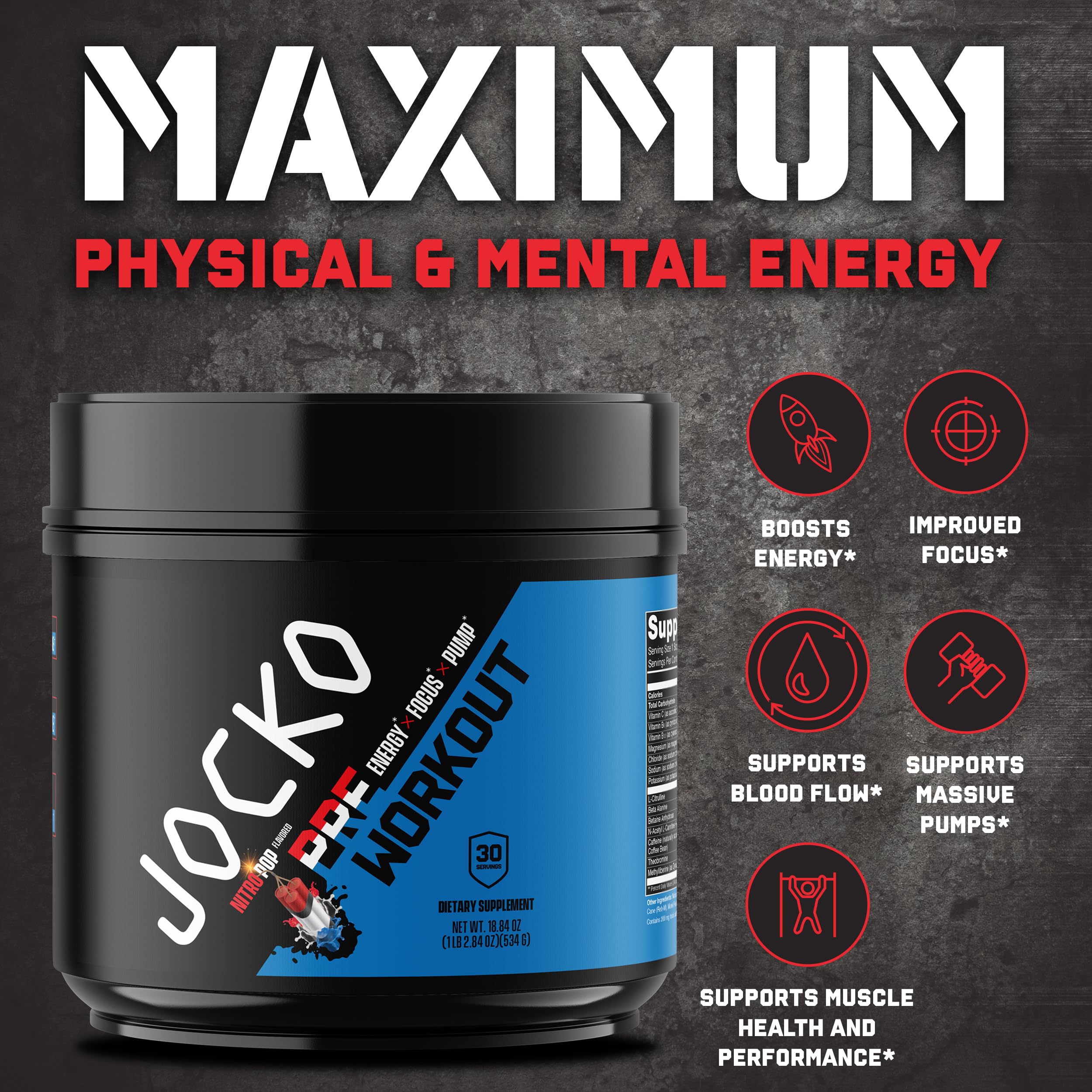 Jocko Fuel Pre Workout Muscular Endurance captures sustained performance in demanding sets.