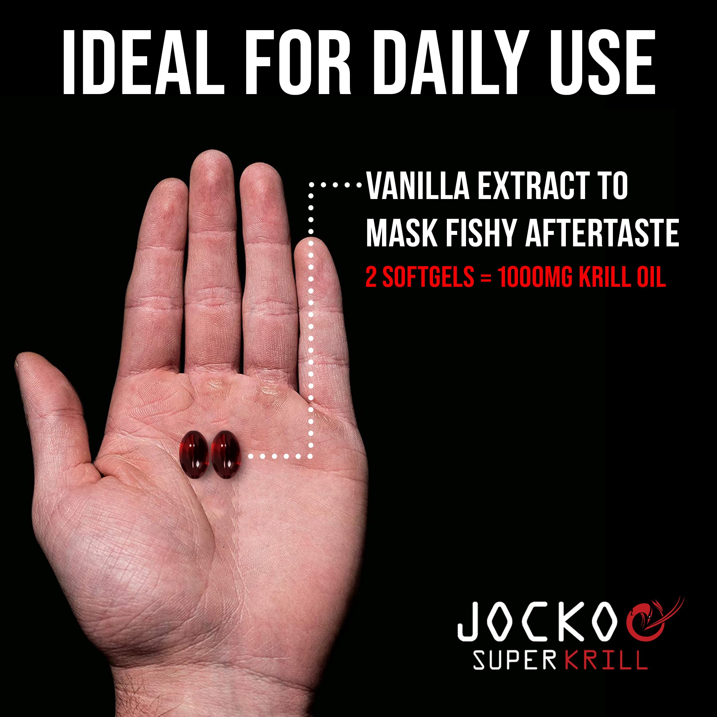 Jocko Fuel vanilla aroma softgels suggesting pleasant ingestion