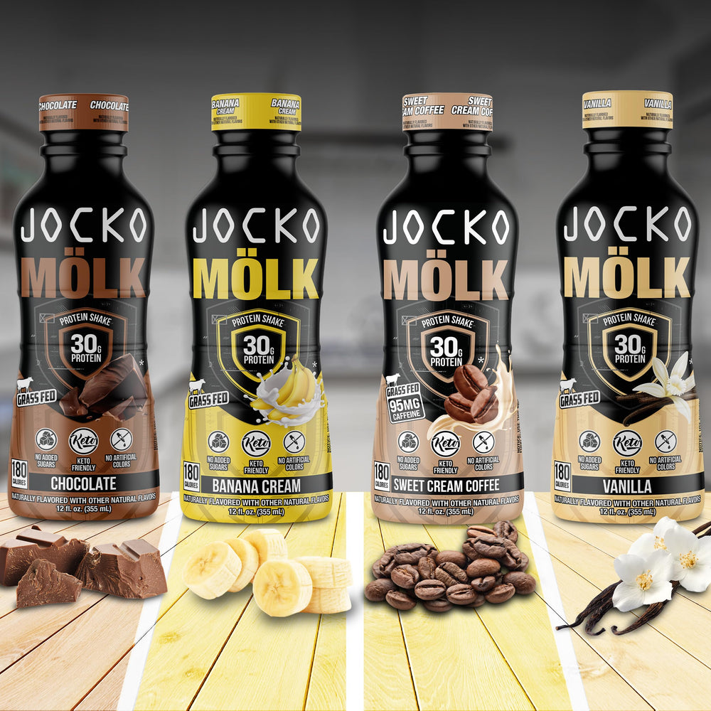 Jocko Mölk creamy chocolate shake ready to drink anywhere.