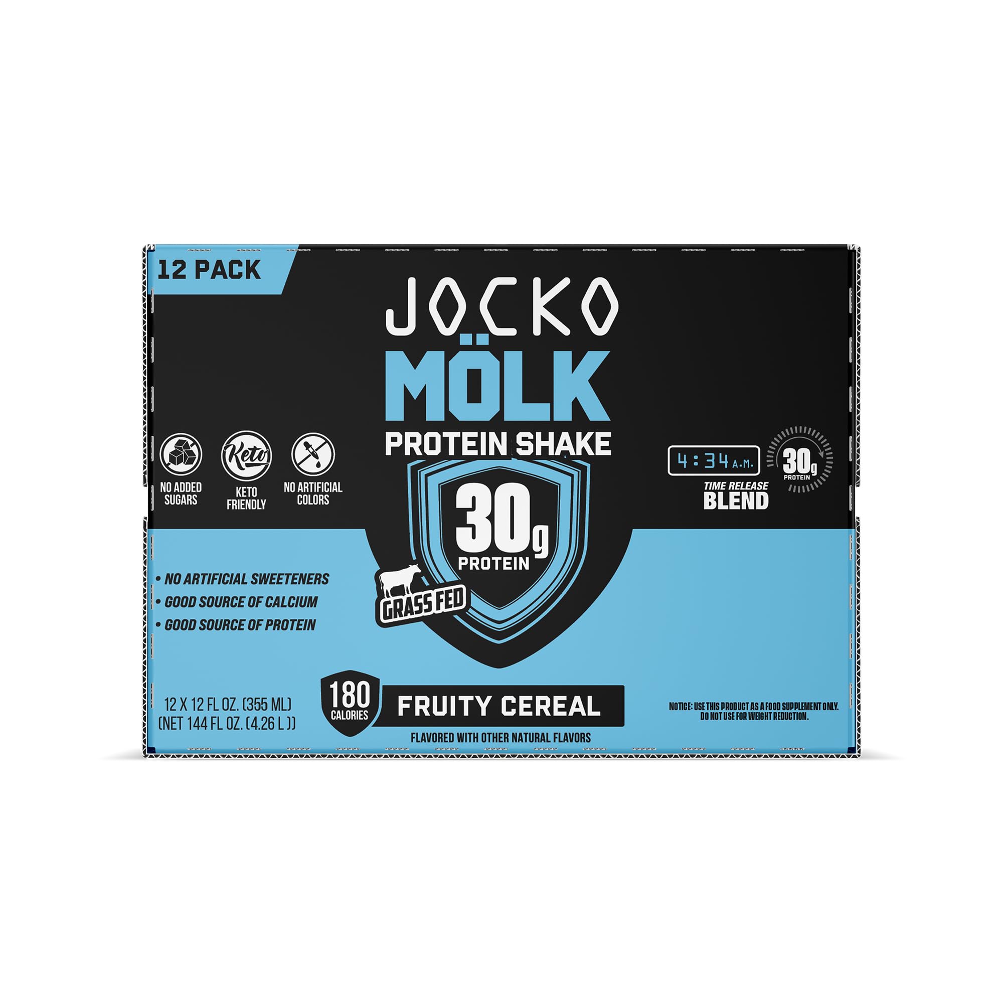 Jocko Mölk ready-to-drink 12oz bottle for on-the-go protein.