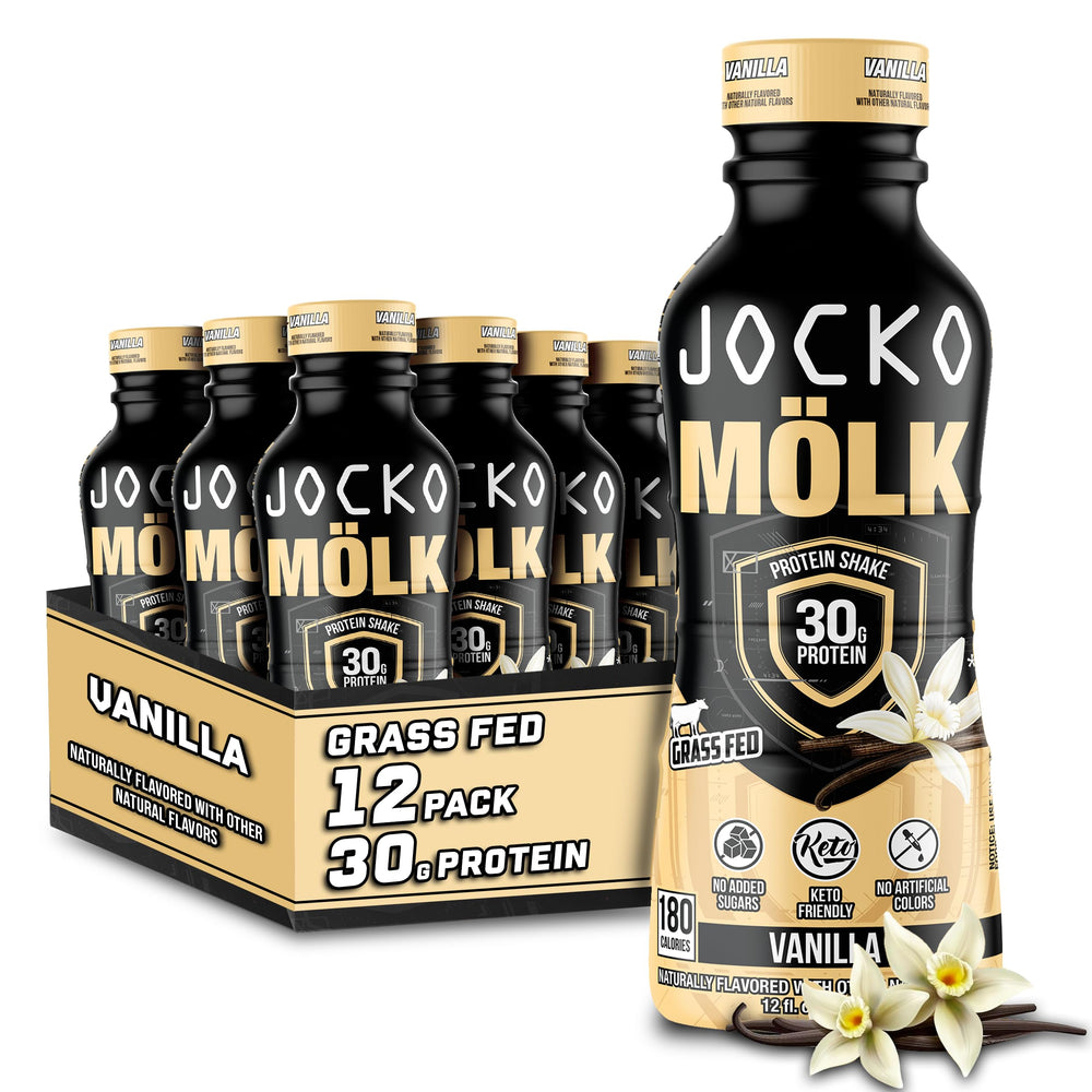 Jocko Mölk vanilla ready-to-drink bottle for post workout support