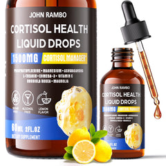 JOHN RAMBO Cortisol Drops bottle showing sleek packaging for daily balance