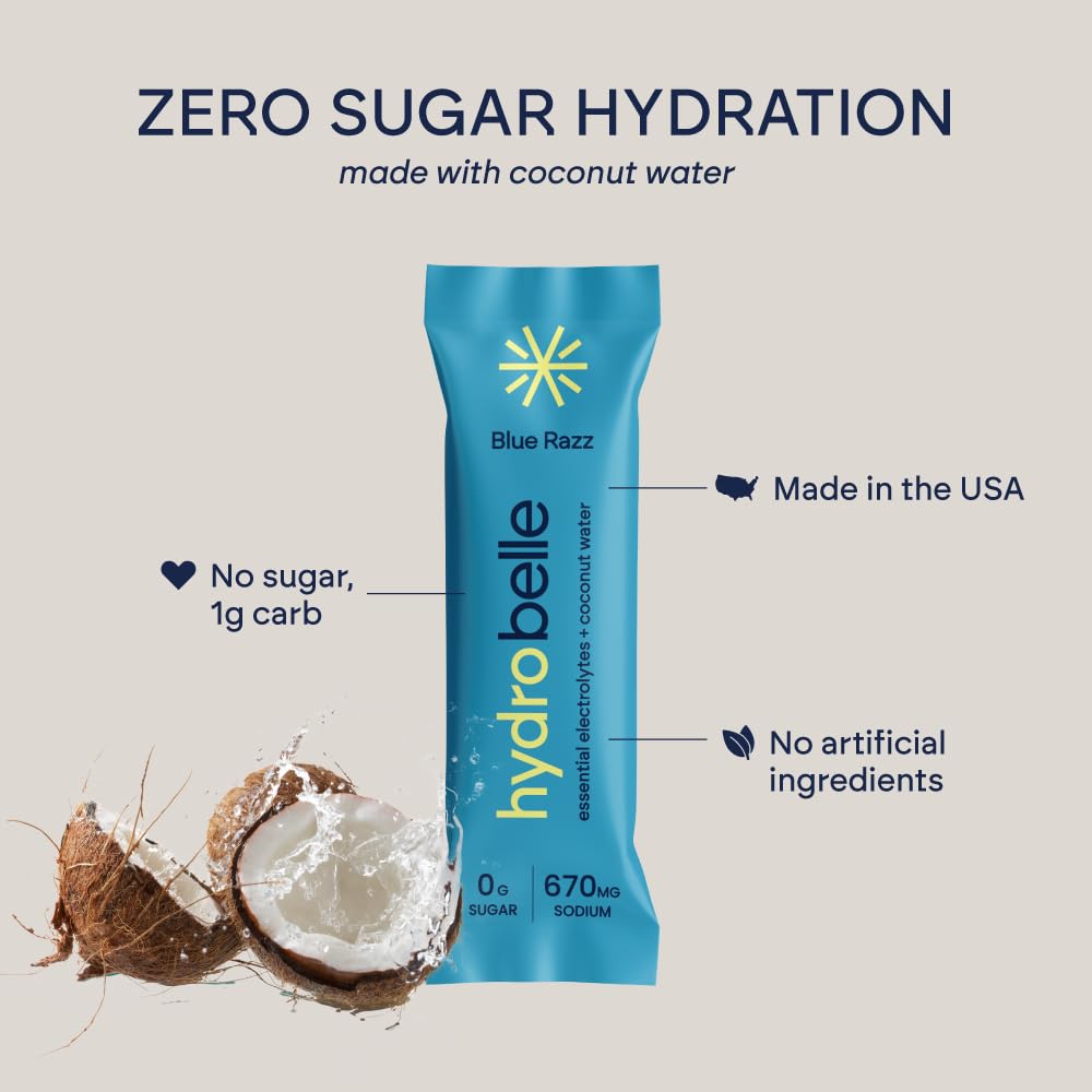 JoinBelle HydroBelle Blue Razz bottle showcasing a keto-friendly, dairy-free option