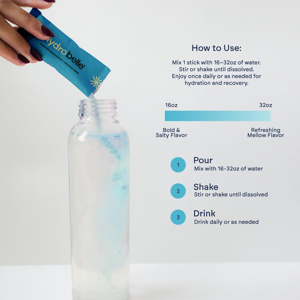 JoinBelle HydroBelle Blue Razz ready drink in a glass showing sugar-free hydration