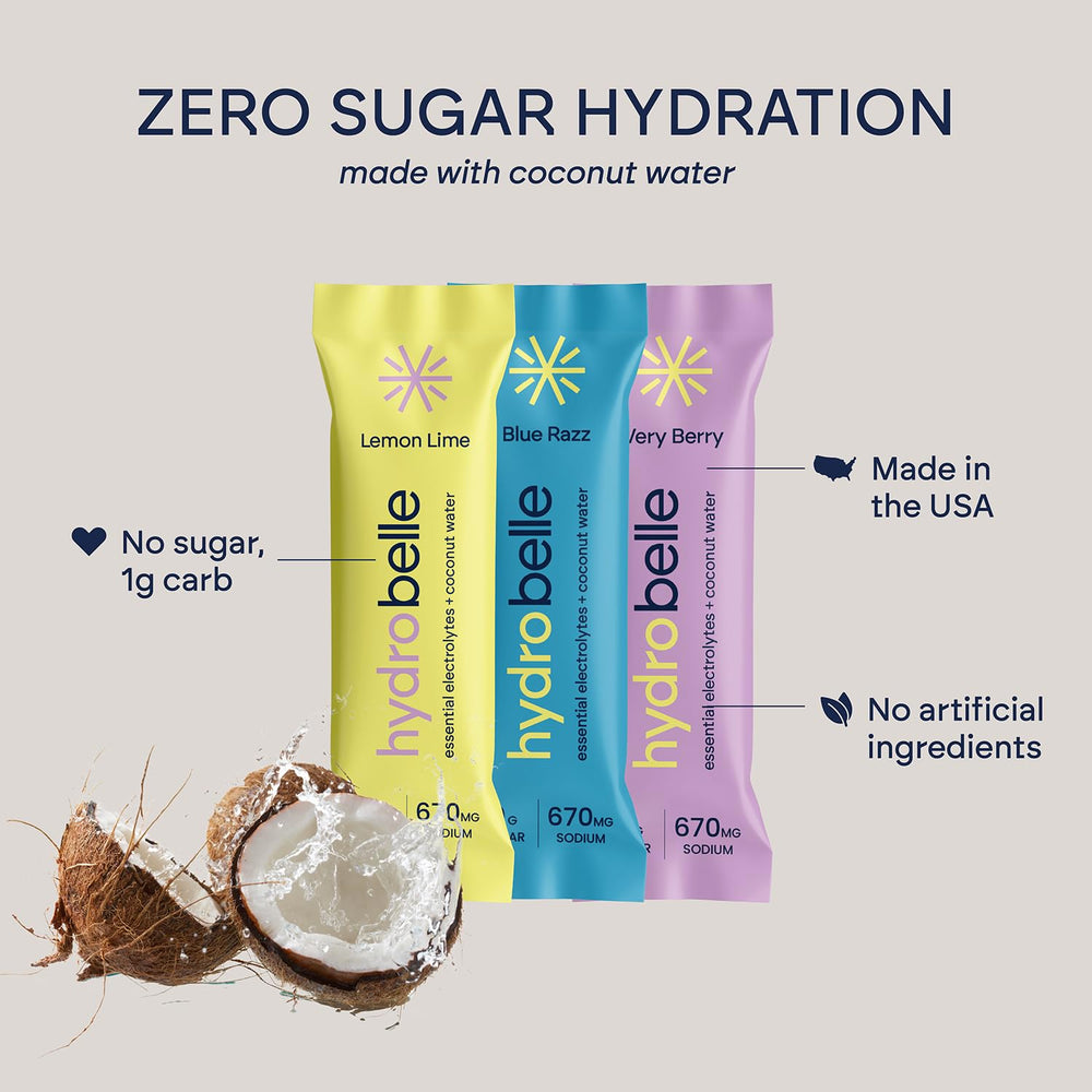 JoinBelle HydroBelle electrolyte stick Lemon Lime flavor for crisp hydration.