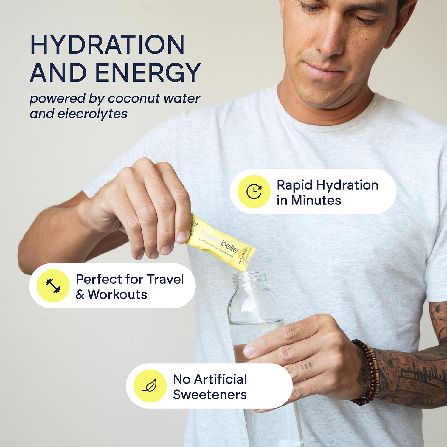JoinBelle HydroBelle electrolyte stick Very Berry flavor for a sugar-free refreshment.