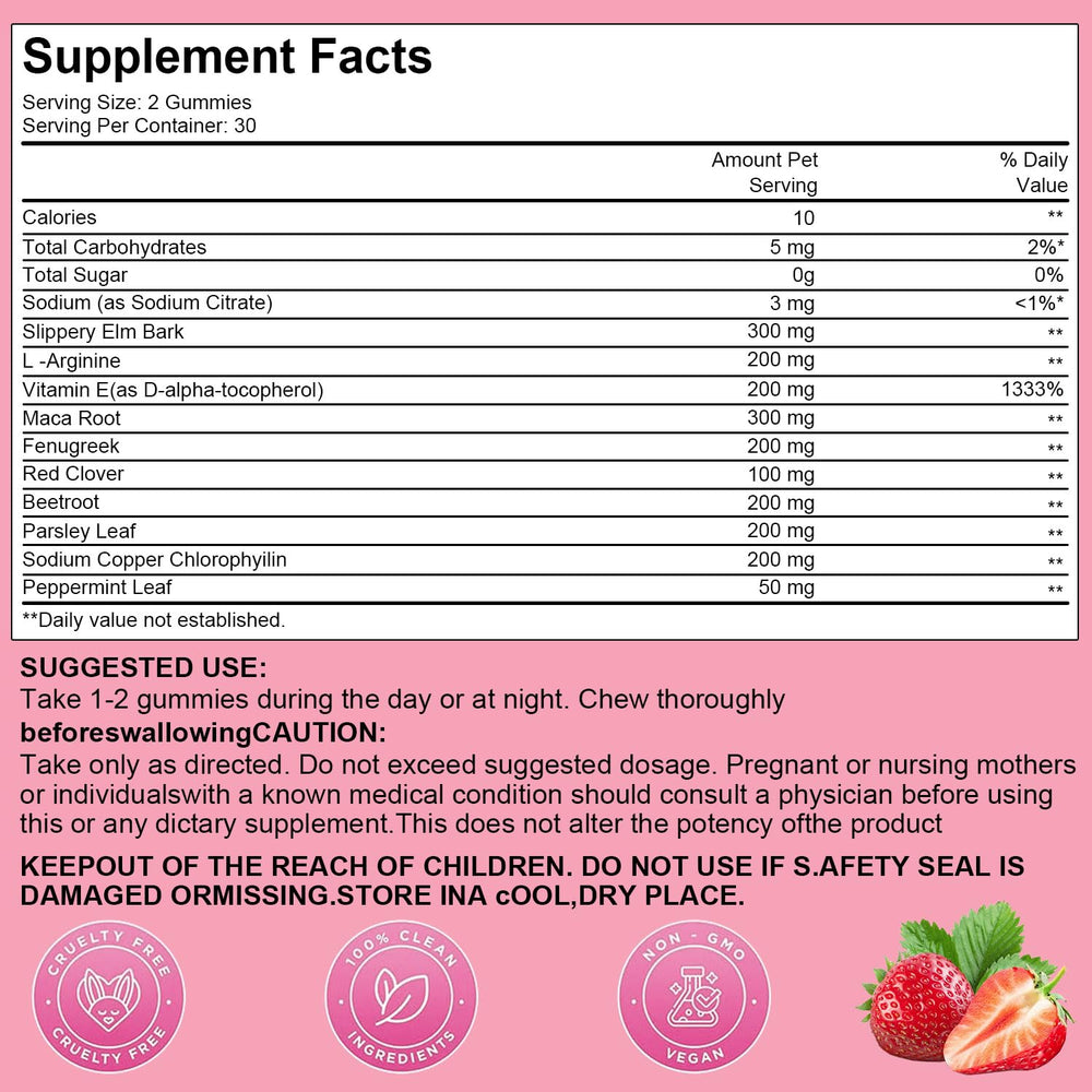 Josmon feminine balance gummies strawberry close-up showing flavor