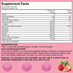 Josmon feminine balance gummies strawberry close-up showing flavor