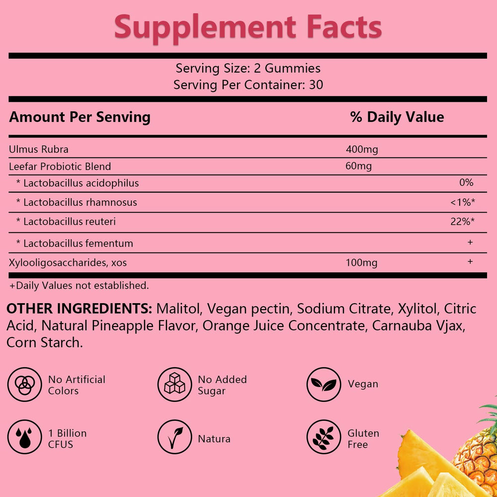 Josmon Her Juicy Pineapple Gummies bottle closeup highlights vegan, gluten-free formula