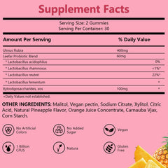 Josmon Her Juicy Pineapple Gummies bottle closeup highlights vegan, gluten-free formula