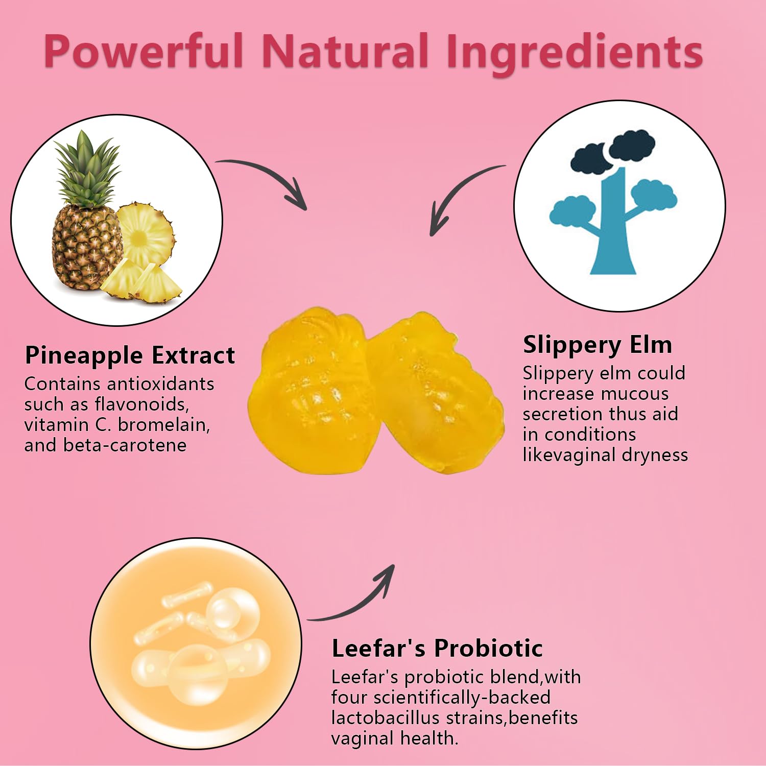 Josmon Her Juicy Pineapple Gummies bottle top view emphasizes convenient daily intake