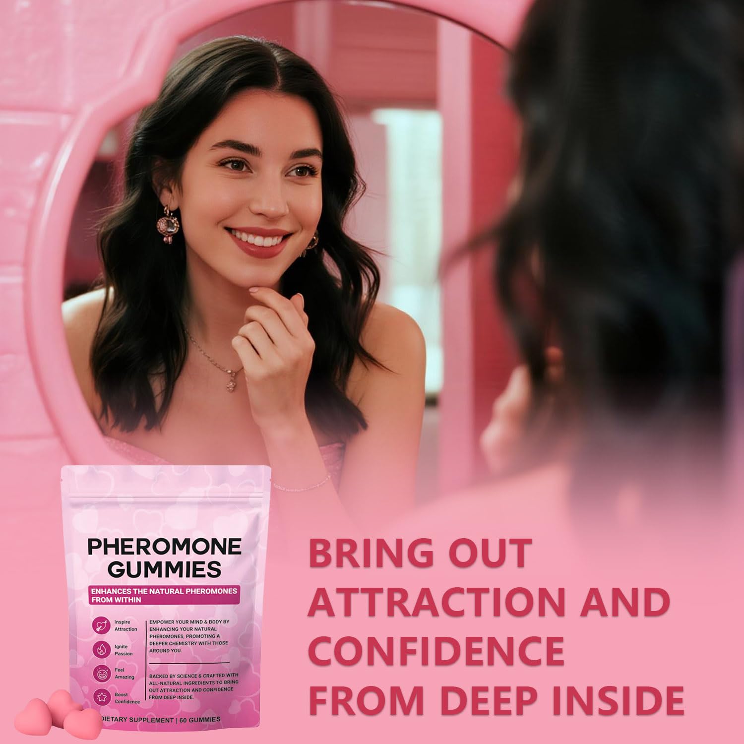 Josmon strawberry gummy close-up reveals texture and taste