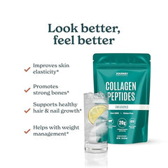Journey Supplements Collagen Peptides Powder blends into coffee for a smooth addition.