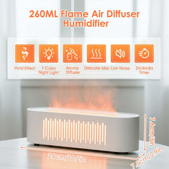 Jovell diffuser mist glow simulates a real flame for relaxation.