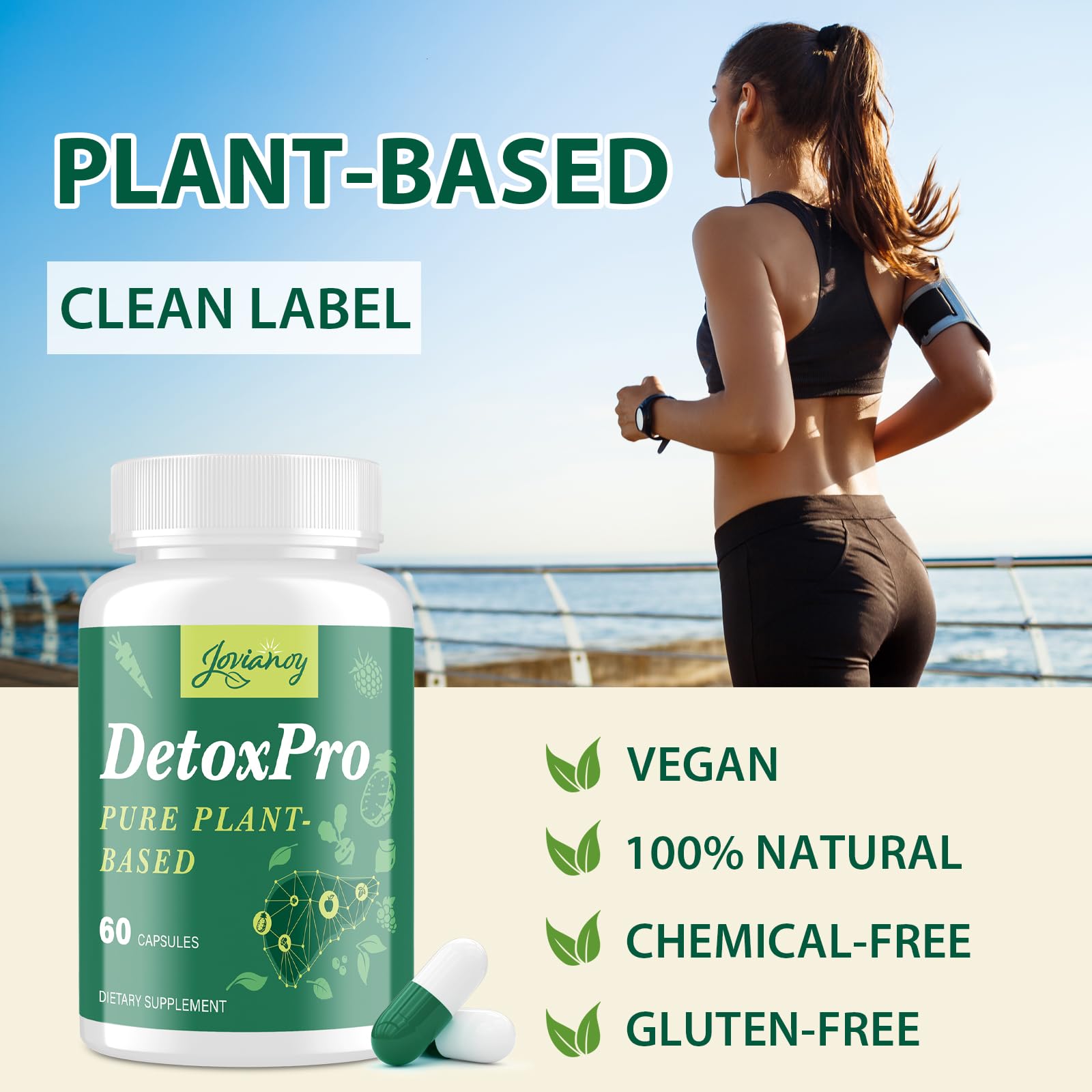 Jovianoy Detox packaging box showing 120-count bottle