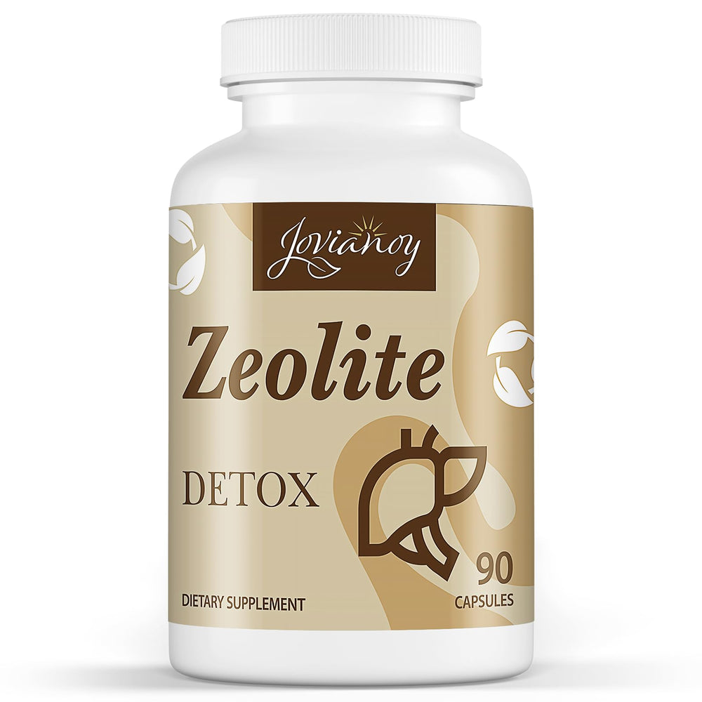 Jovianoy Zeolite Detox capsules bottle front, highlighting gentle cleansing support.