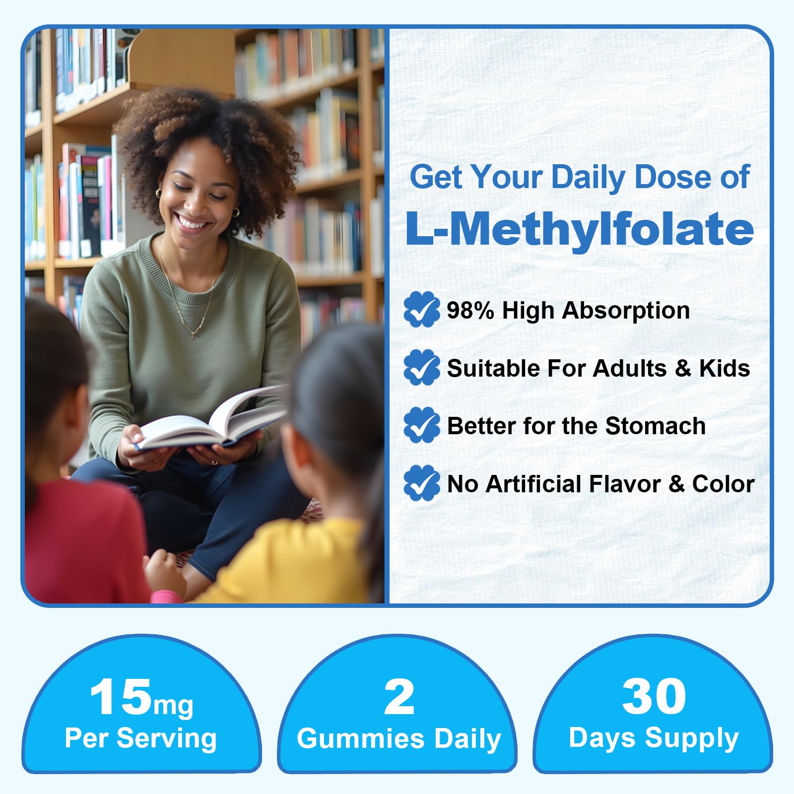 Soft texture gummies shown for easy daily consumption