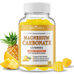 JOVITHEA magnesium carbonate gummies pineapple bottle for daily digestive support
