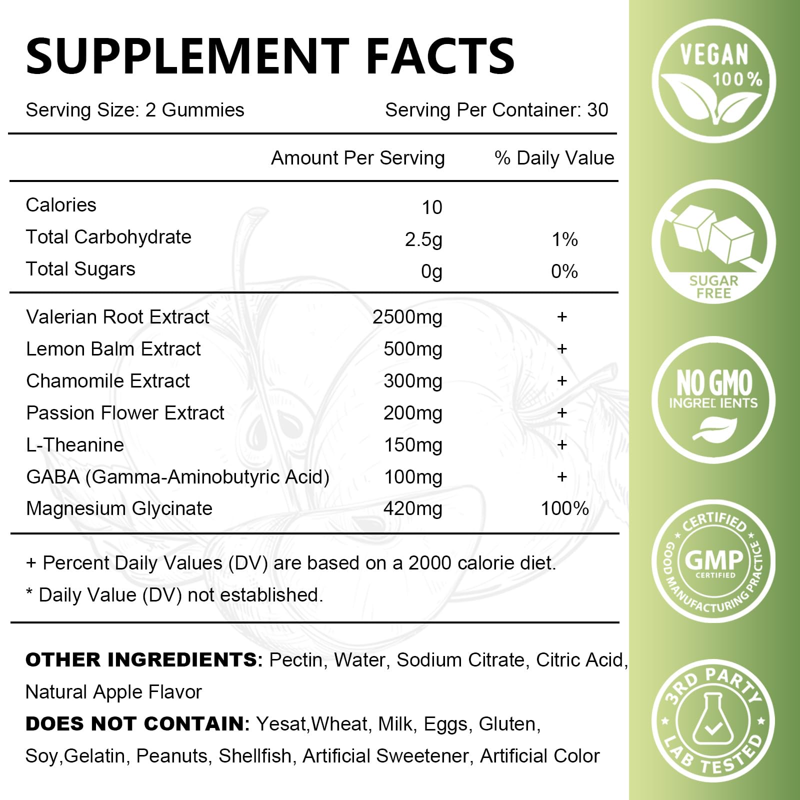 Vegan, gelatin-free label highlights a family-friendly, allergy-conscious option.