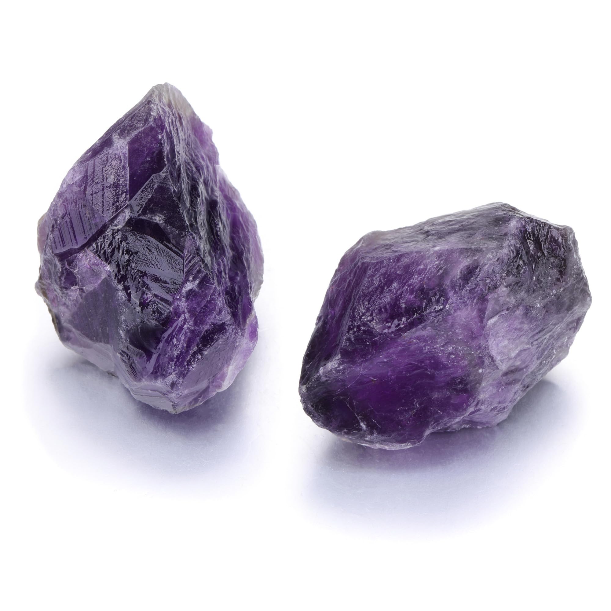 Jovivi 2pcs raw amethyst crystals for tumbling and jewelry making