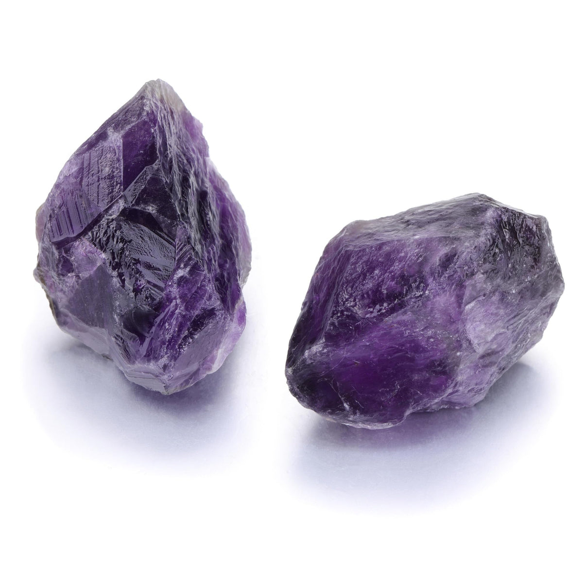 Jovivi 2pcs raw amethyst crystals for tumbling and jewelry making