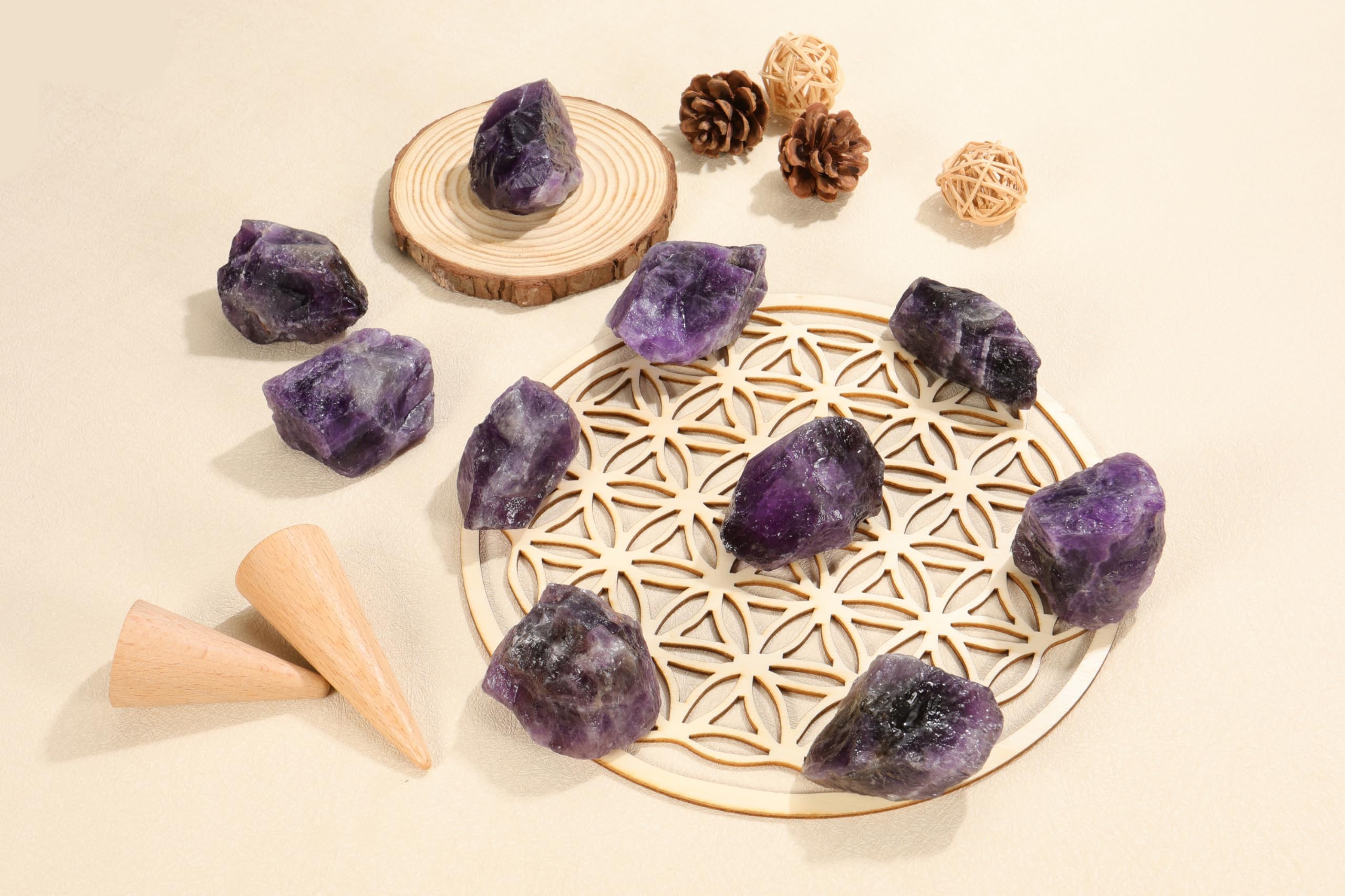 Jovivi amethyst crystal for Wicca or Reiki craft and rituals