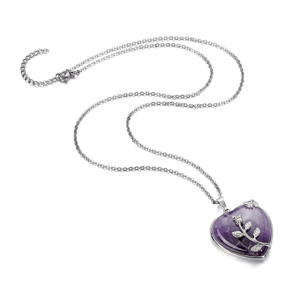Jovivi amethyst crystal necklace emphasizes focus with sophisticated styling