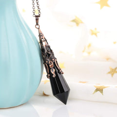 Jovivi black obsidian dowsing pendulum for energy work and divination.