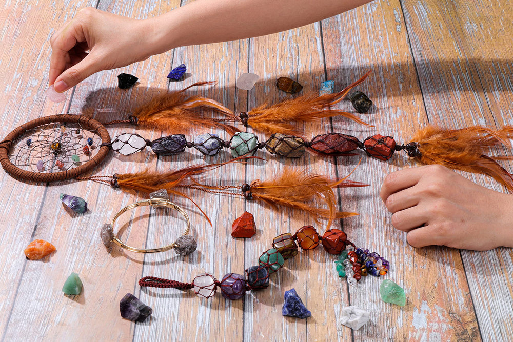 Jovivi crystal grid home decor natural accents for feng shui.