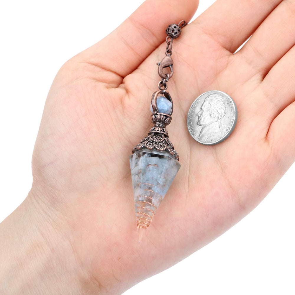 Jovivi pendulum in a dowsing setup for intuitive guidance.