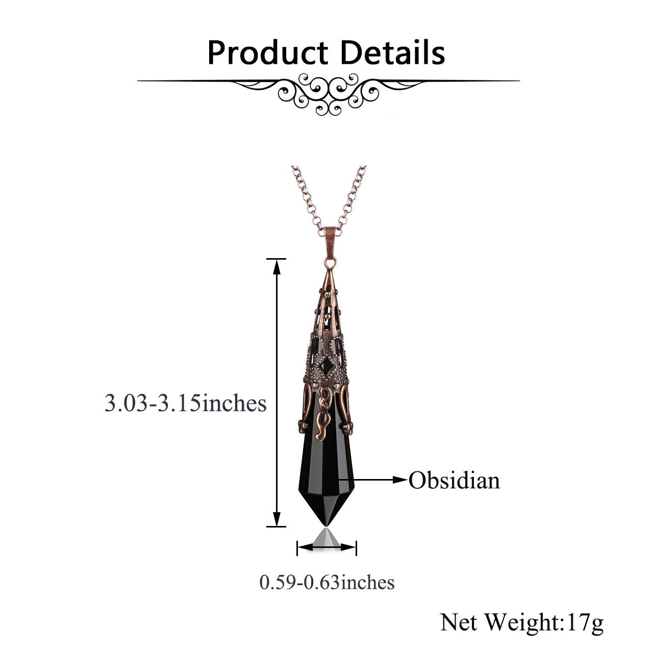 Jovivi protection amulet pendant with obsidian shielding negative energy.