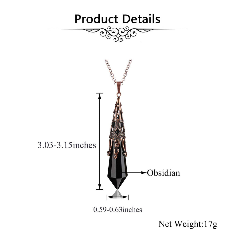 Jovivi protection amulet pendant with obsidian shielding negative energy.