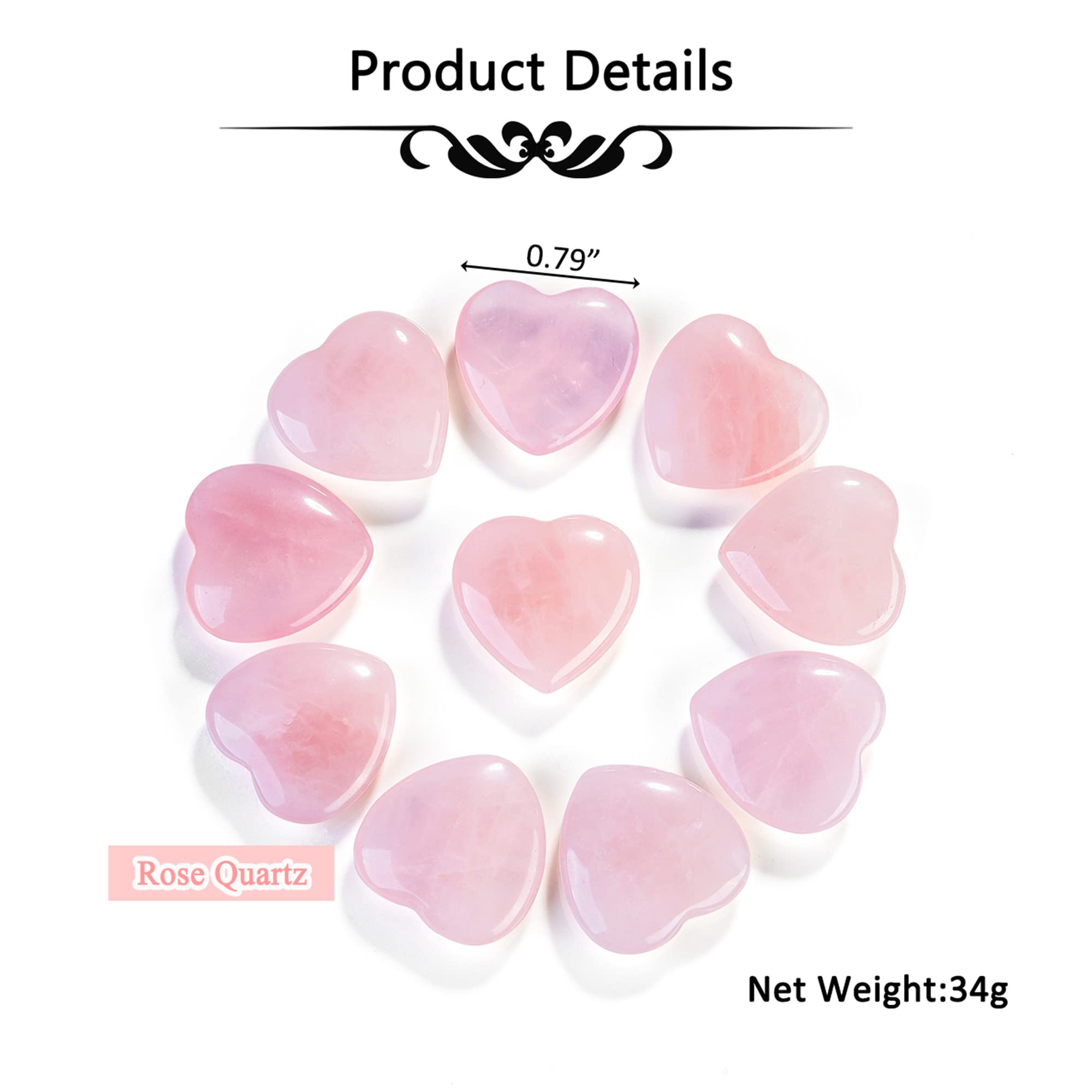 Jovivi rose quartz heart used during meditation for focus and serenity.