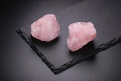 Jovivi rose quartz natural texture closeup showing color variations for crafts.