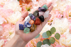 Jovivi rough quartz and amethyst stones vibrant hues for chakra work and grids.